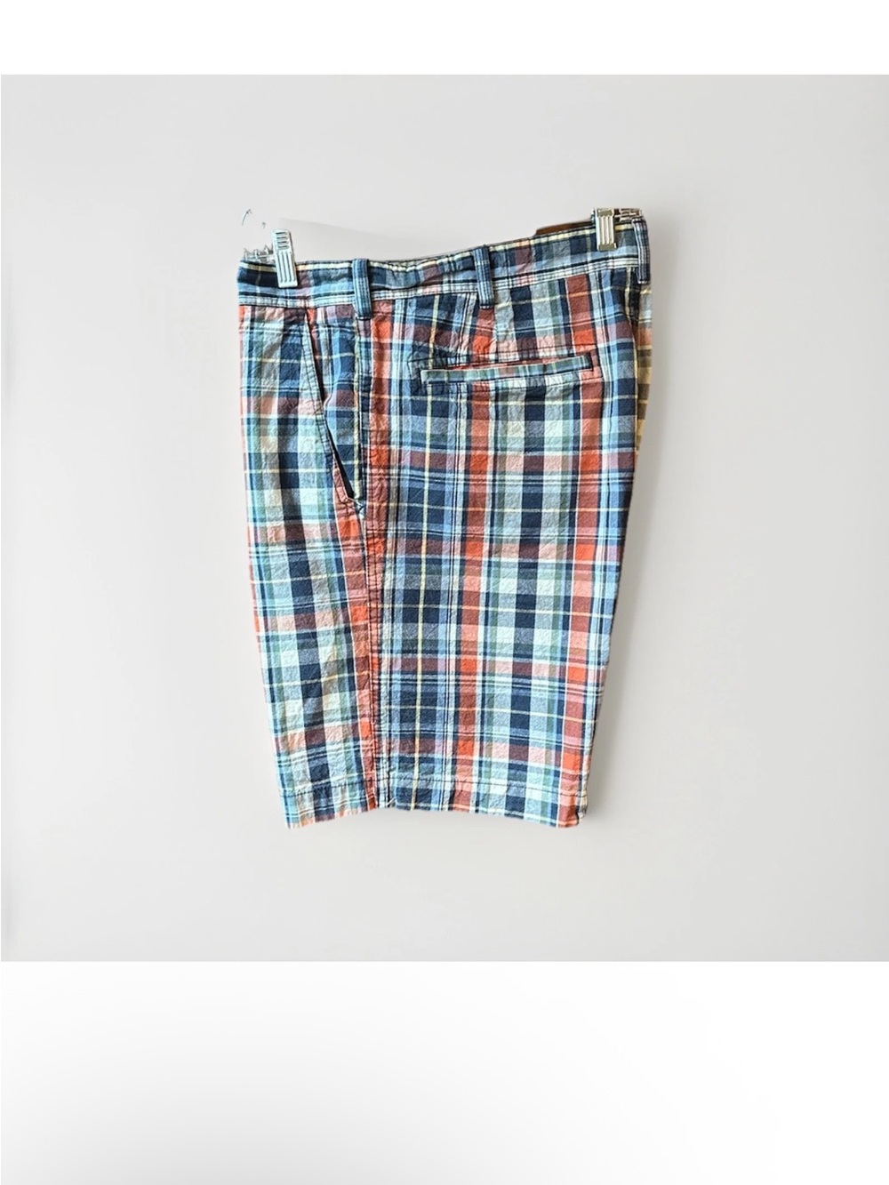 Arrow Men's Plaid‎ Flat Front Shorts in Blue & Orange